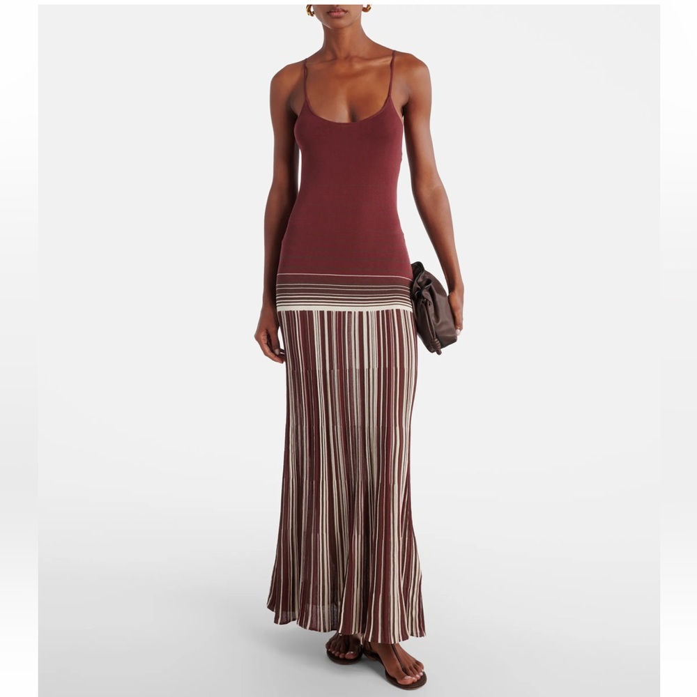 FAITHFULL Cecile striped cotton-blend maxi dress, xs